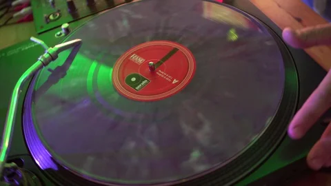 DJ stereo remote control for sound quality and frequencies. Professional audio Stock Footage 129359282