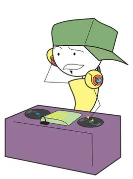 DJ sticky man Stock Illustration