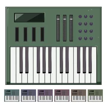 Dj synthesizer audio cartoon vector graphic Stock Illustration