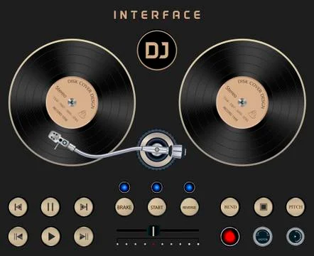 DJ Template Turntable Illustrazione stock