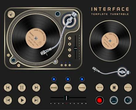 DJ Template Turntable Illustrazione stock gratuita