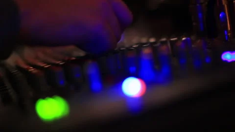 DJ touching buttons in audio table 스톡 동영상 290940305