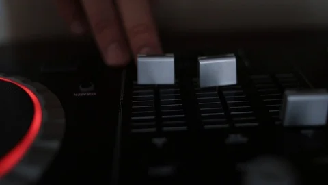 Dj turn up the volume on mixer Stock Footage 126989840