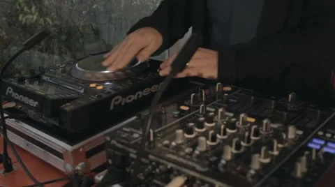 Dj turning the CD Stock Footage 21240753