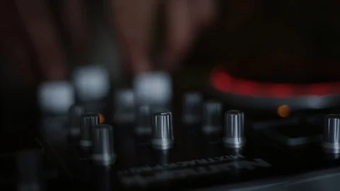 Dj Turning Knobs On Dj Mixer Stock Footage 126989453