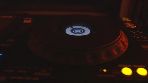 DJ Turntable with Blue Lights Stock Footage 115861893