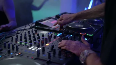 Dj at the Turntable At The Disco Stock Footage 246239739