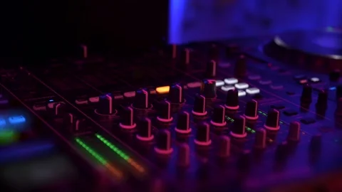 Dj Turntable At The Disco Hand Close up Video stock 246239740