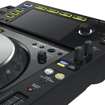Dj turntable mixer, close view Stock Illustration