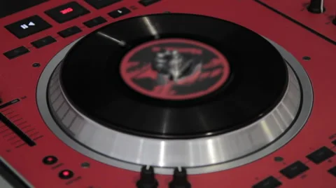 DJ Turntable Mixer Spinning Stock Footage 40461202