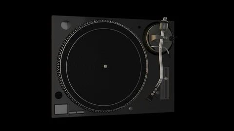 Dj turntable rotaing loop Stock Footage 89673878