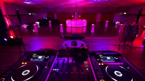 DJ turntable on a stage Stock Footage 31688796