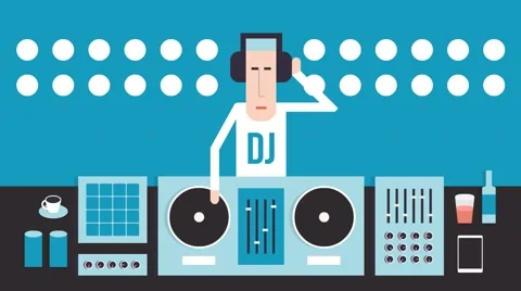 DJ with turntables Vídeos de archivo 49723961