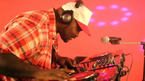 Dj on turntables - Version 2 Stock Footage 300983