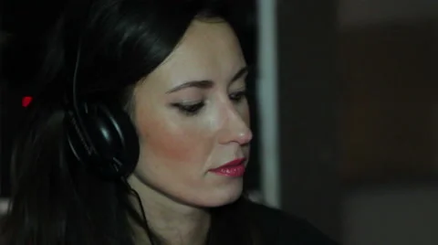 DJ uses the mixer console Stock Footage 59806414