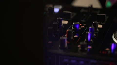 DJ uses professional mix controller Video stock 42741377