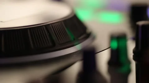DJ uses professional mix controller Video stock 42741405