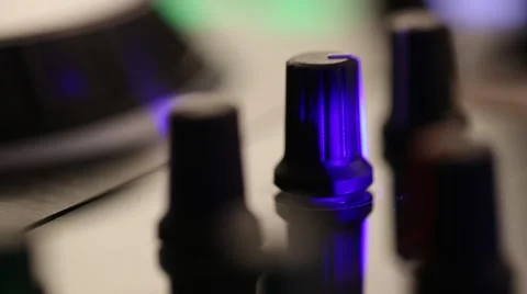 DJ uses professional mix controller Video stock 42741409