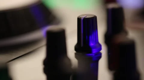 DJ uses professional mix controller Video stock 42741411