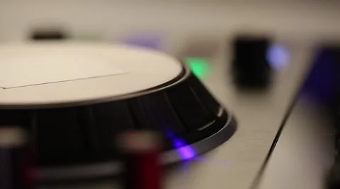 DJ uses professional mix controller Video stock 42741413