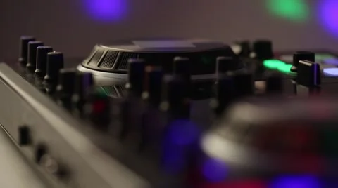 DJ uses professional mix controller Stock Footage 42741422