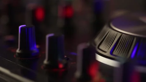 DJ uses professional mix controller Stock Footage 42741451