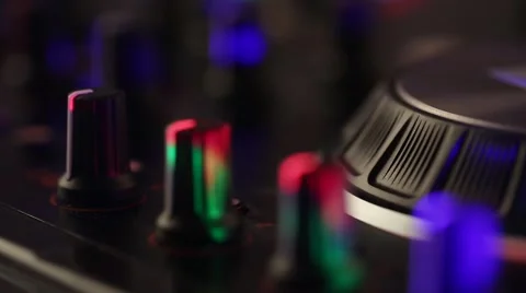 DJ uses professional mix controller Stock Footage 42741453