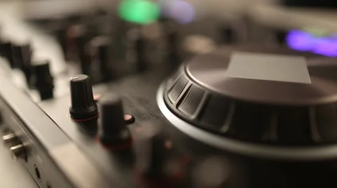 DJ uses professional mix controller Stock Footage 42741463