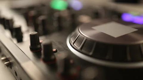 DJ uses professional mix controller Stock Footage 42741467
