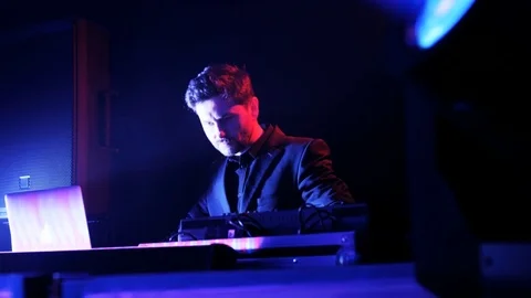 DJ Using DJ Console Stock Footage 71812513