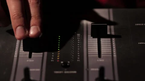 DJ using his mixer Stock Footage 43457973