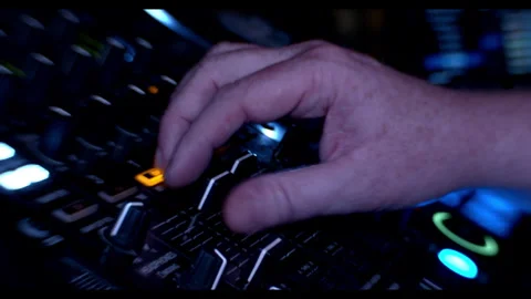 DJ Using Mixing Desk Buttons Stock Footage 243088838