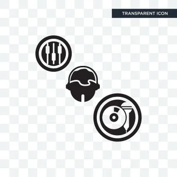 DJ vector icon isolated on transparent background, DJ logo design Free Stock Illustration