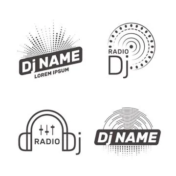 DJ vector label Stock Illustration