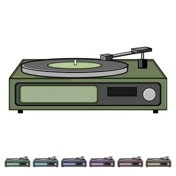 Dj vinyl player cartoon vector graphic Illustrazione stock