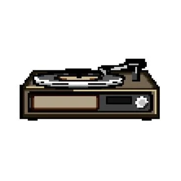 Dj vinyl player pixel art vector illustration Stock Illustration