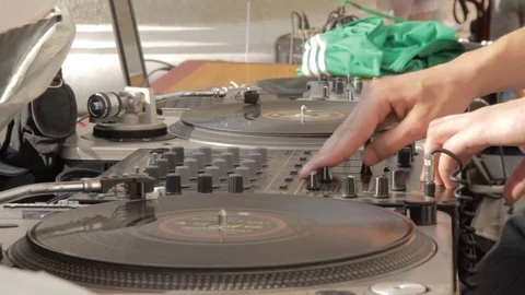 DJ vinyl record Video stock 79535044