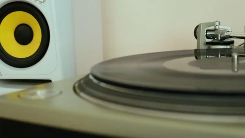 Dj vinyl record in the player Stock Footage 106024307