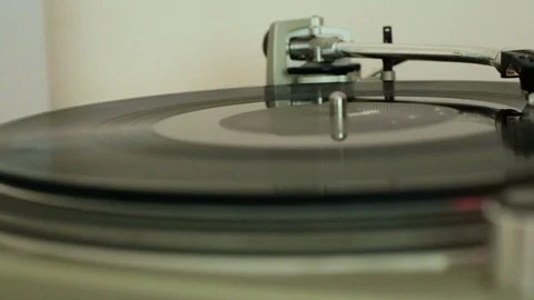 Dj vinyl record in the player Stock Footage 106024417