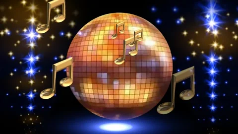 DJ VJ LOOP Shiny  Gold Disco Ball Stock Footage 265758346