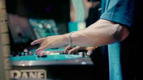 DJ at work at the party Stock Footage 220126961