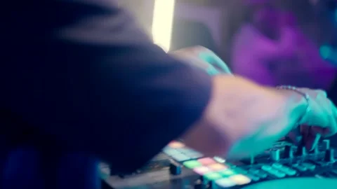 DJ at work at the party Stock Footage 220126983