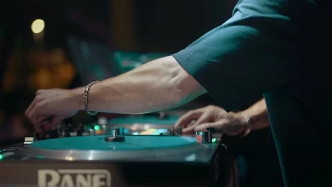 DJ at work at the party Video stock 220127010