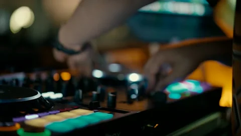 DJ at work at the party Stock Footage 220624700