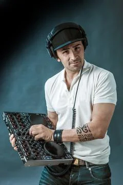 Dj at work Stock Photos
