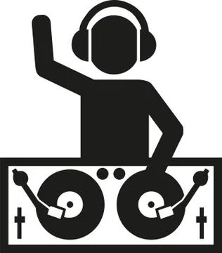 DJ at work pictogram Illustrazione stock