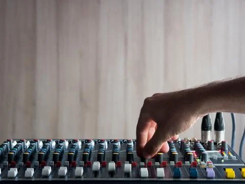 Dj working in studio Stock-Fotos