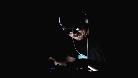 DJ works at a party, dance Stock Footage 112004834