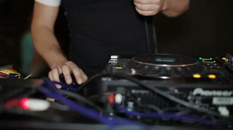 DJ works for the remote control Stock Footage 32698357