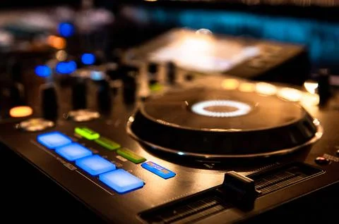DJ workstation at the event Stock Photos
